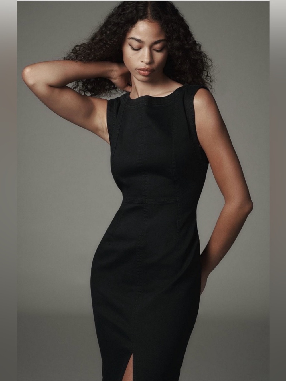 Anthropology Pilcro Sleeveless Denim Midi Dress, SZ: S. Black. - Picture 3 of 5